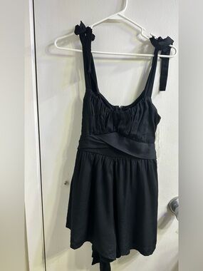 Trixxi Black Tie-Shoulder Mini Dress